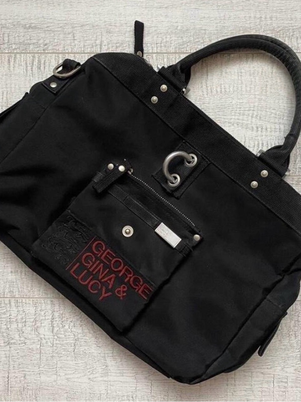 Vintage George Gina & Lucy Black and Red Miss Perfect Laptop Bag